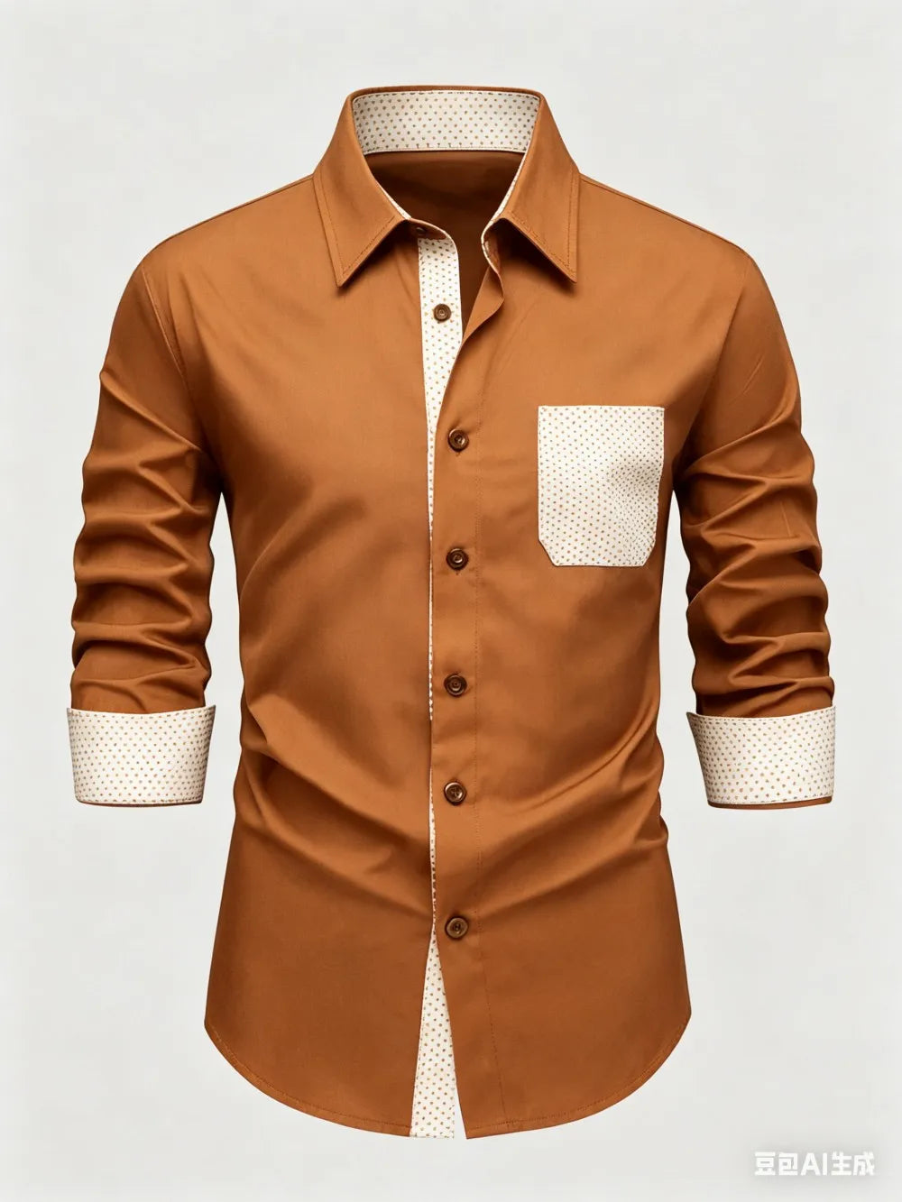 Chemise homme à pois et détails contrastés – CLEVI Paris