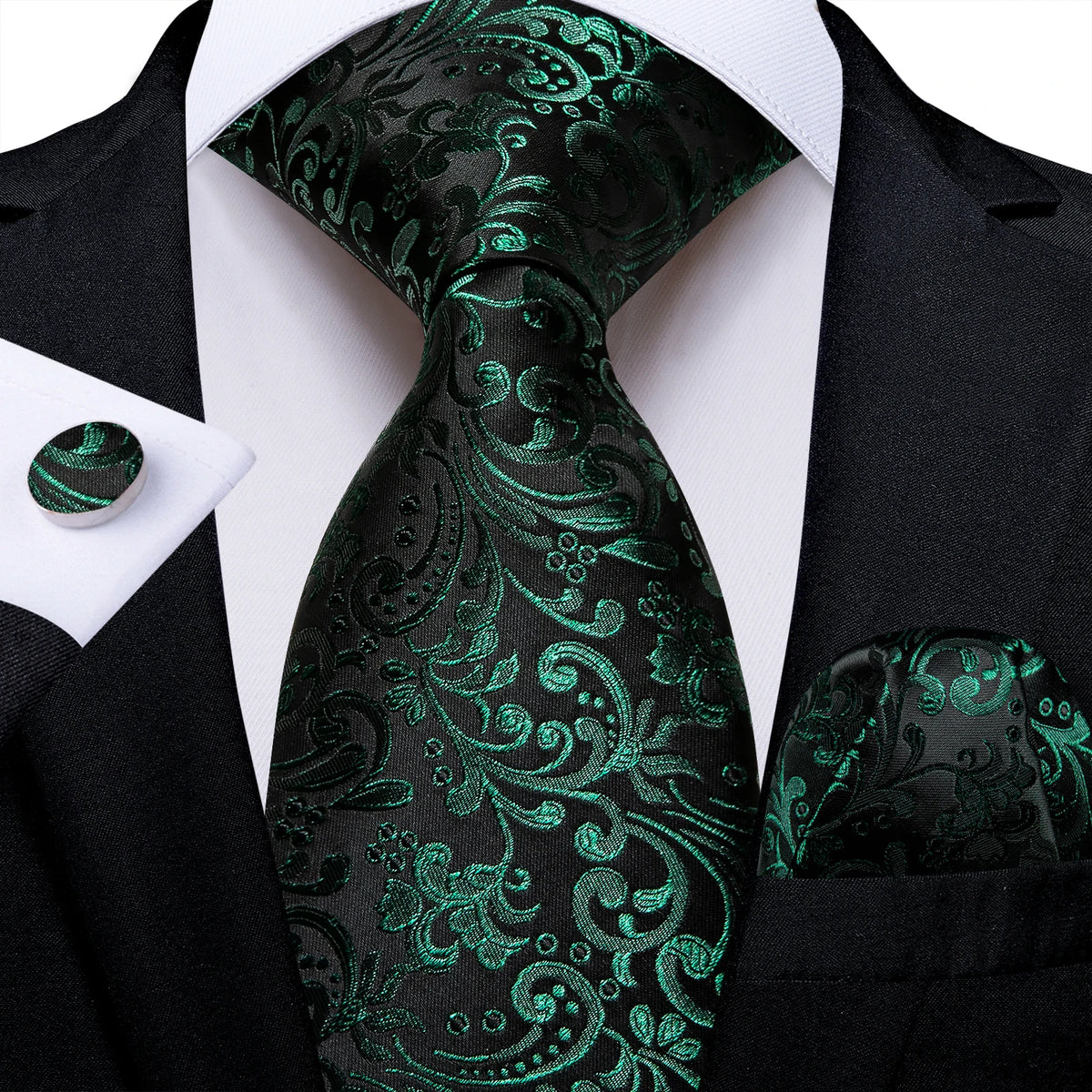 Coffret cravate homme paisley, pochette et boutons – CLEVI Paris