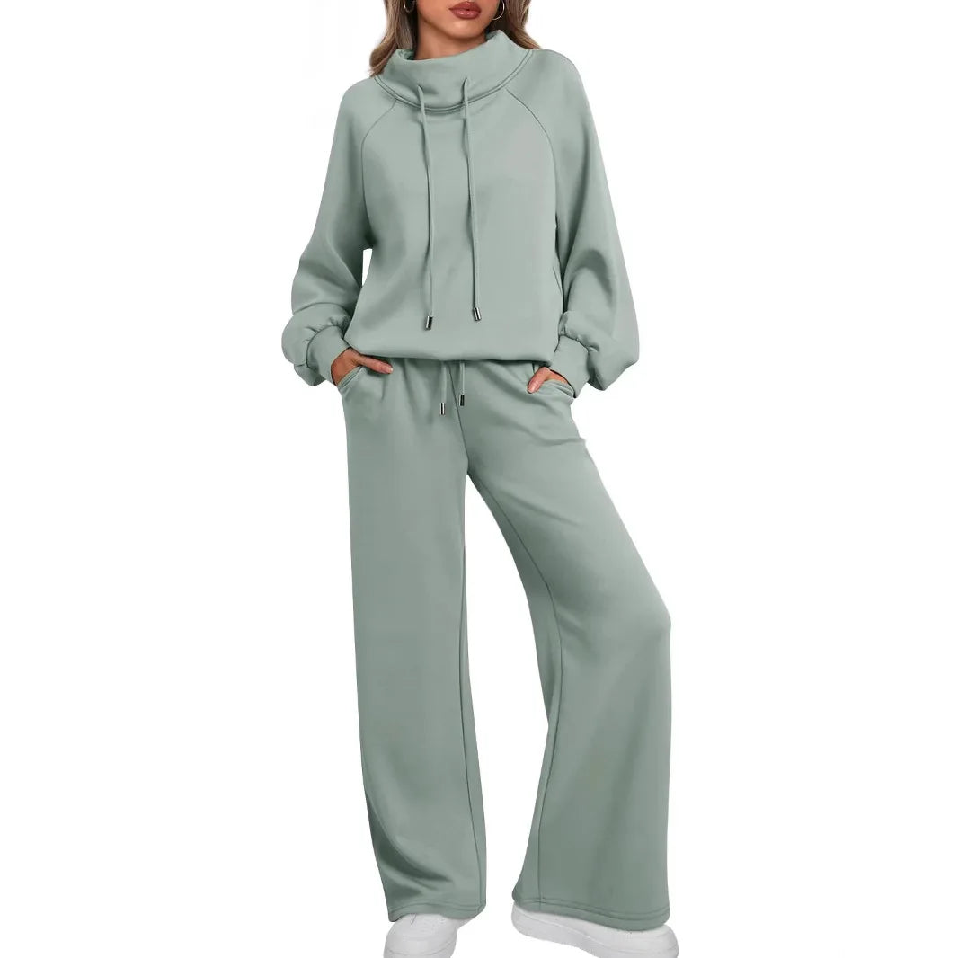 Ensemble femme col montant et pantalon large – CLEVI Paris