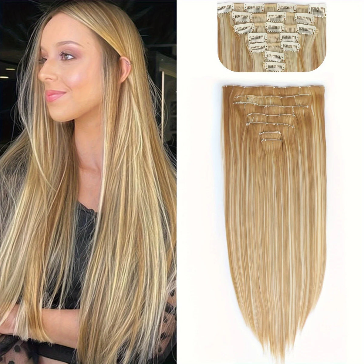 Extensions Cheveux Clips 7 Pcs Synthétique 50 Couleurs – CLEVI Paris