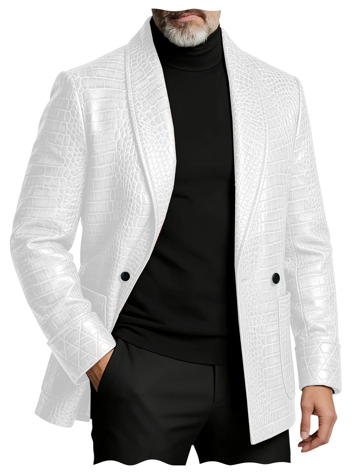 Blazer Homme Effet Croco Double Boutonnage – CLEVI Paris