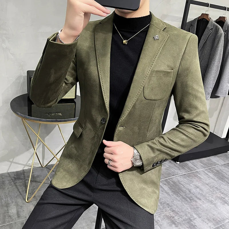 Blazer homme coupe ajustée à poches – CLEVI Paris