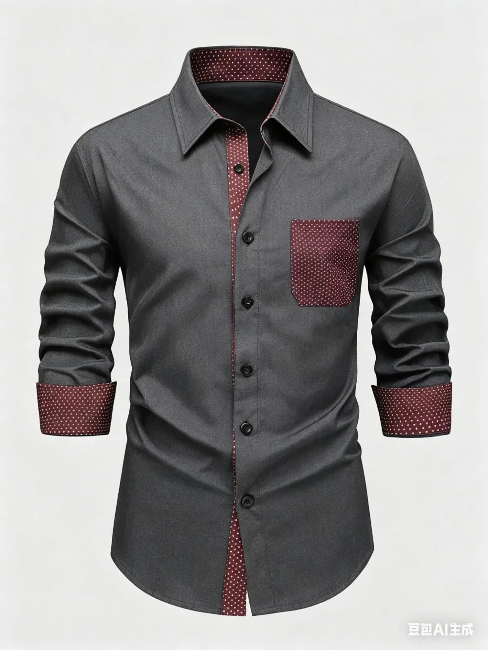 Chemise homme à pois et détails contrastés – CLEVI Paris