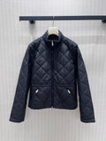 Veste femme matelassée à losanges et col montant – CLEVI Paris