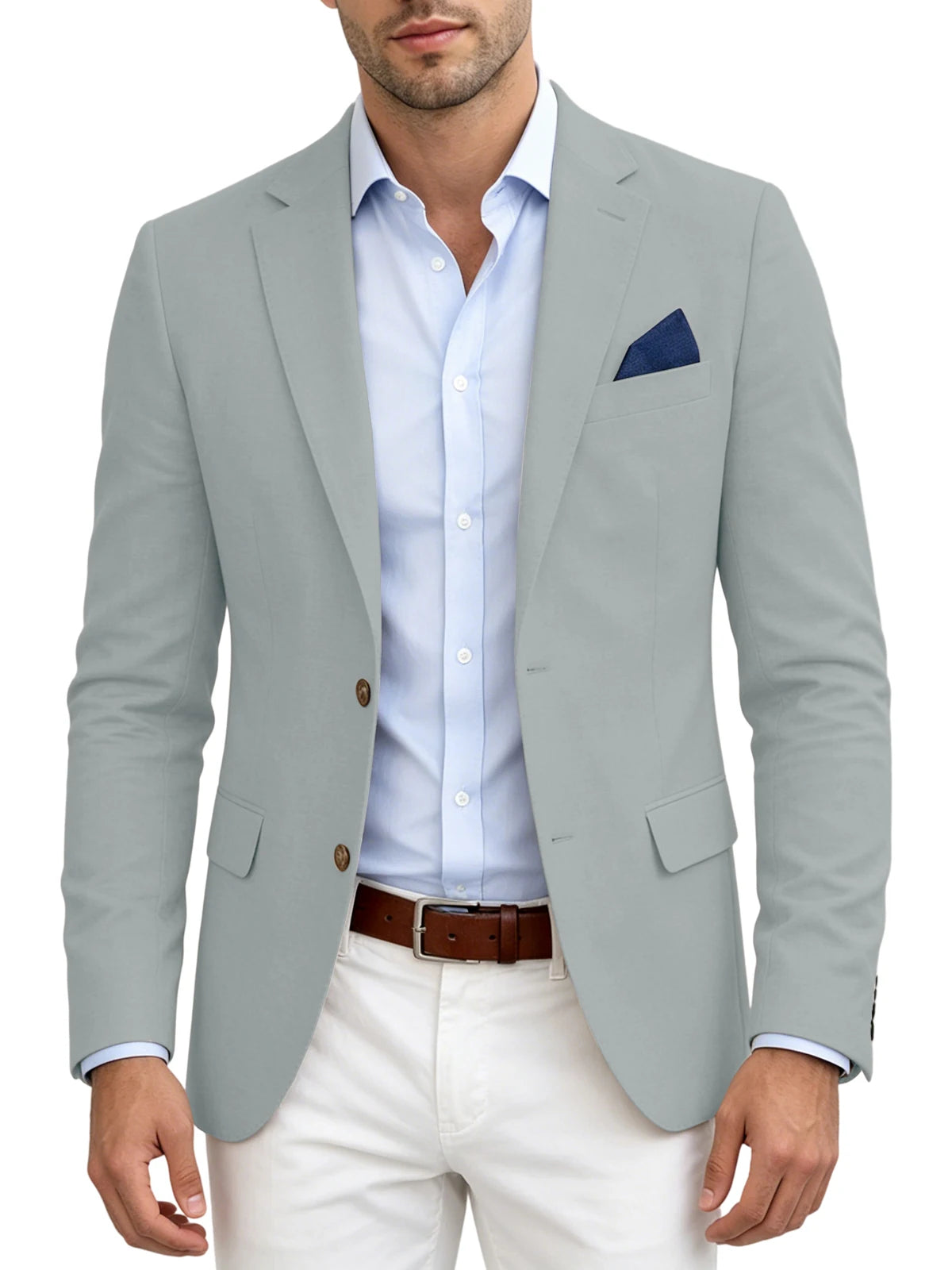 Blazer homme en lin mélangé, 2 boutons – CLEVI Paris
