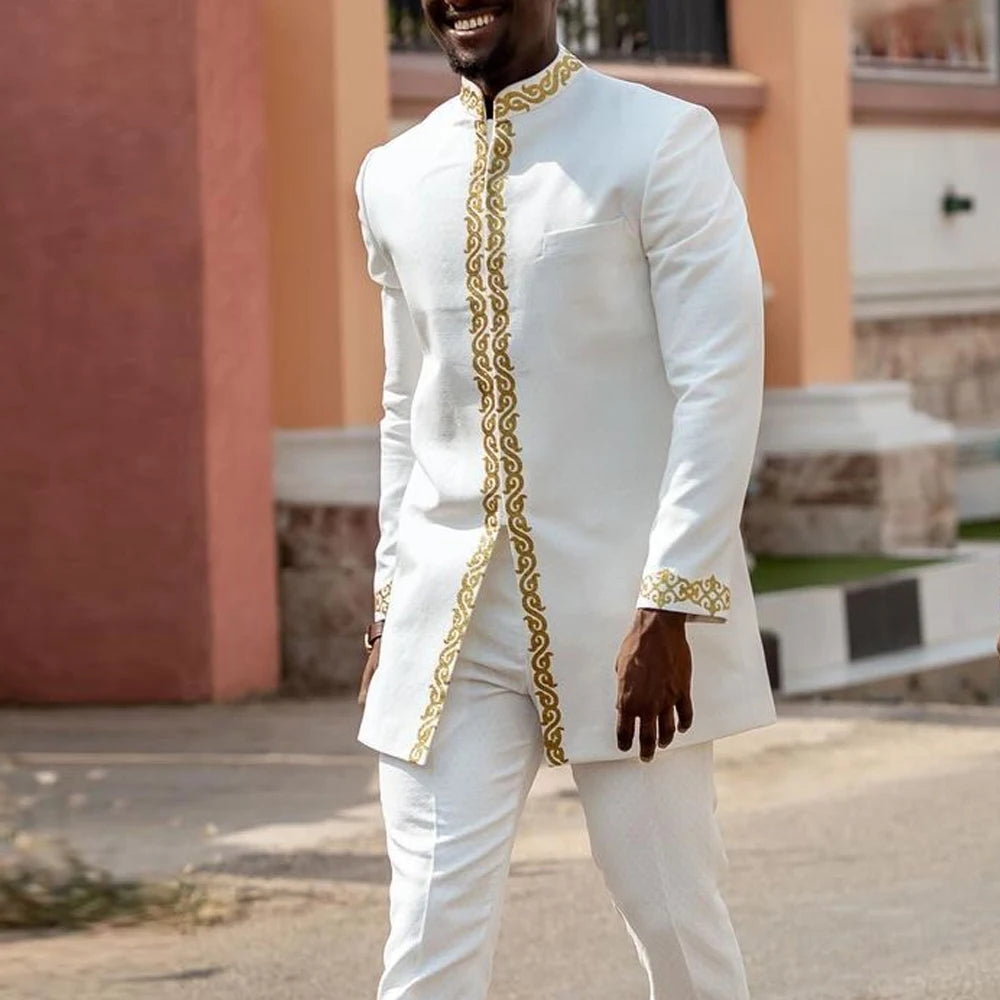 Ensemble Deux Pièces Kaftan Homme Brodé – CLEVI Paris