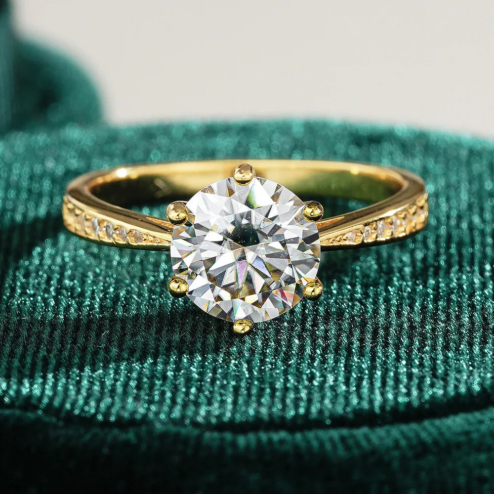 Bague Femme Moissanite 2 Carats Or 18K – CLEVI Paris