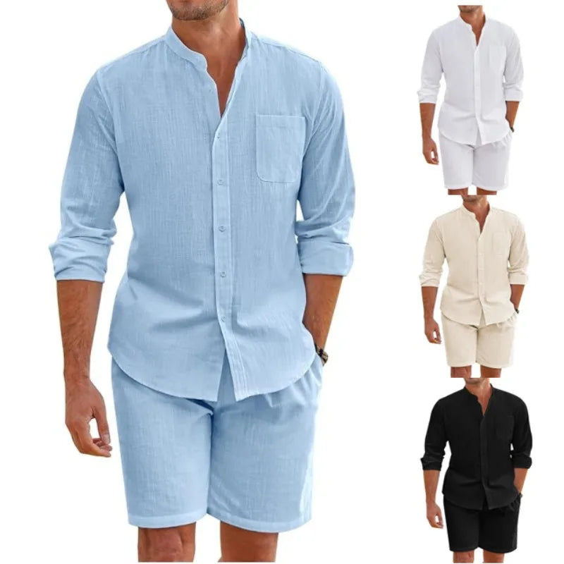 Ensemble homme chemise et short en coton – CLEVI Paris