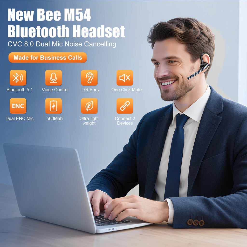 Oreillette Bluetooth New Bee M54 – CLEVI Paris