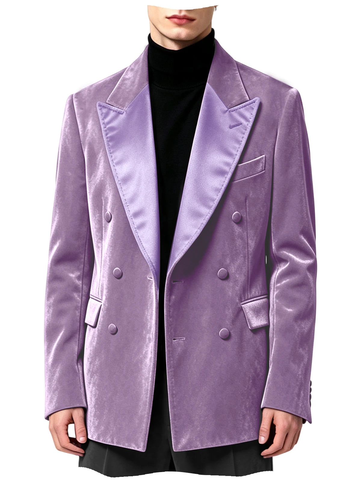 Blazer homme velours croisé à revers satinés – CLEVI Paris