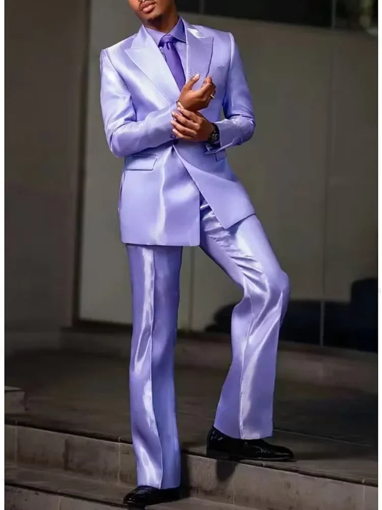 Costume satiné 2 pièces homme – CLEVI Paris
