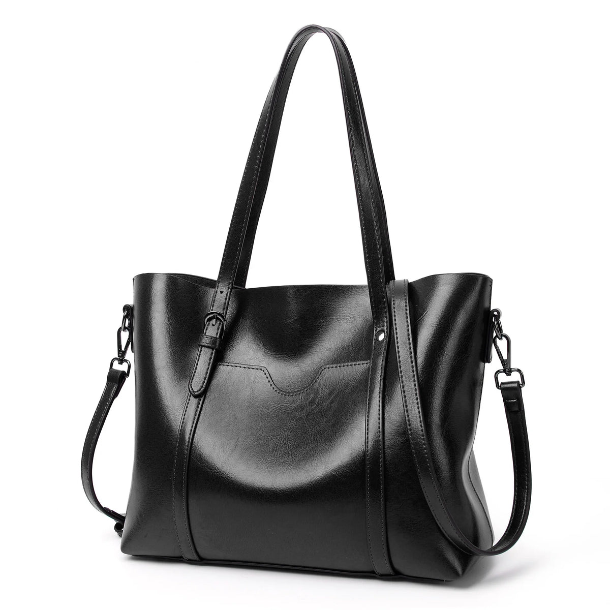 Sac Épaule PU Souple Femme Vintage 32x12x29cm Multi-Poches Bandoulière 115cm – CLEVI Paris