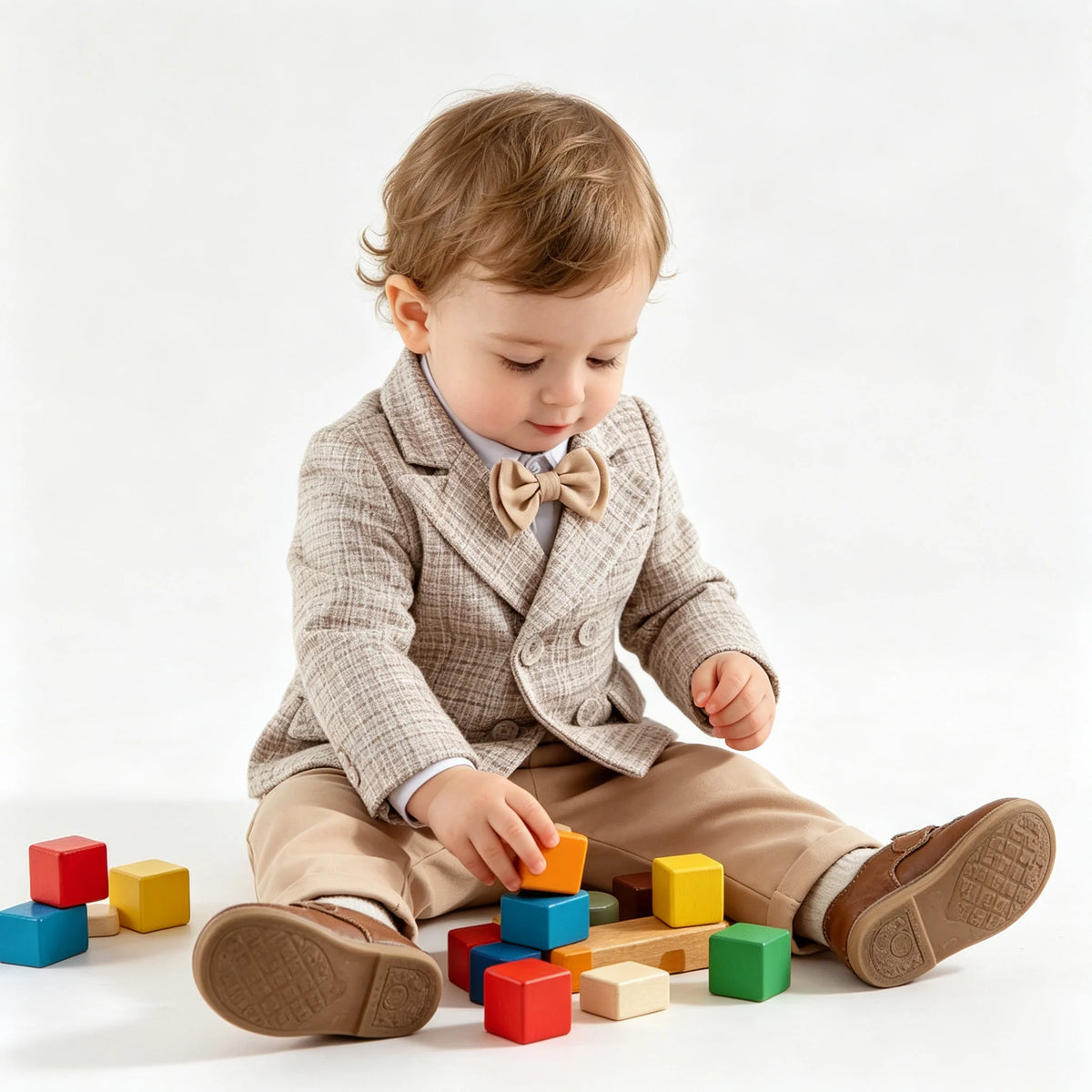 Costume bébé garçon blazer croisé et pantalon – CLEVI Paris