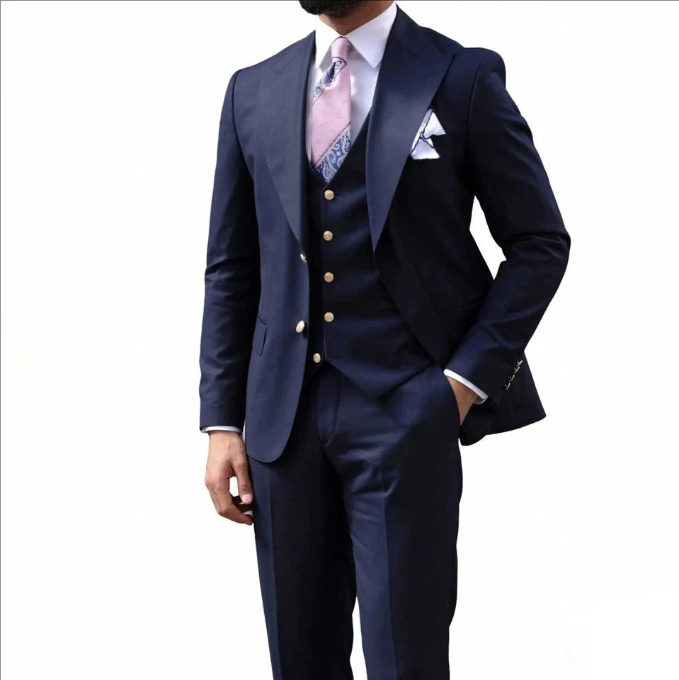 Costume homme bleu marine ajusté – CLEVI Paris