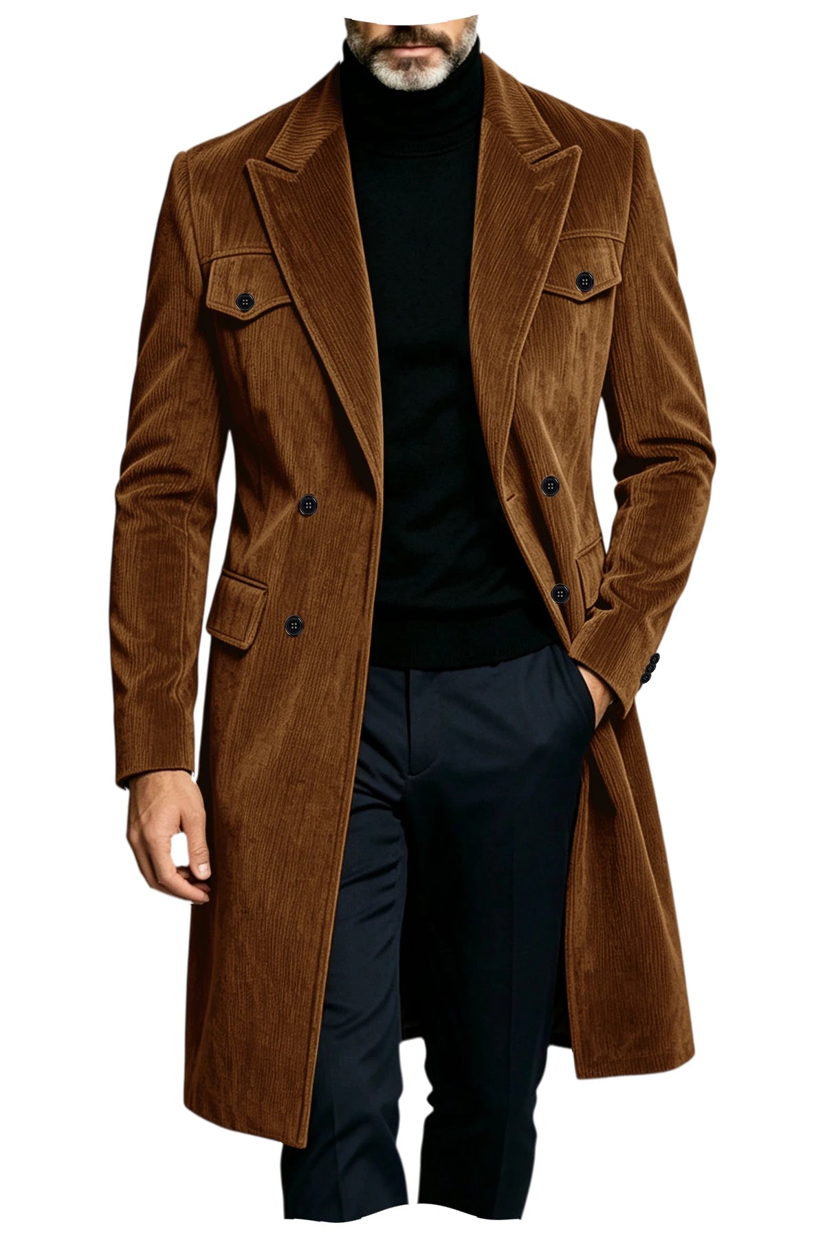 Manteau long homme en velours côtelé – CLEVI Paris