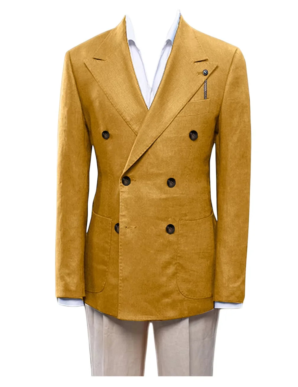 Blazer croisé lin et coton homme – CLEVI Paris