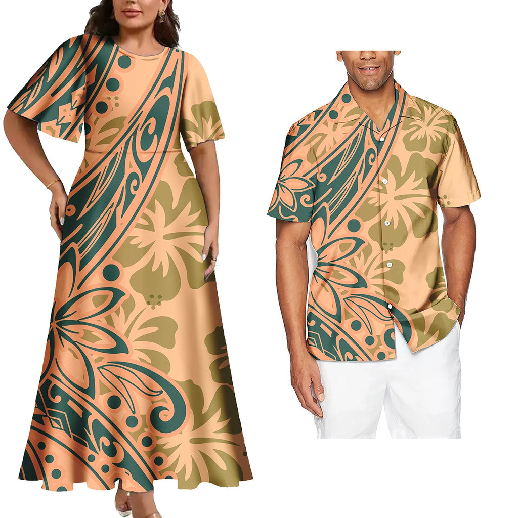 Ensemble Polynésien Tribal Robe & Chemise Hawaïenne Couple – CLEVI Paris