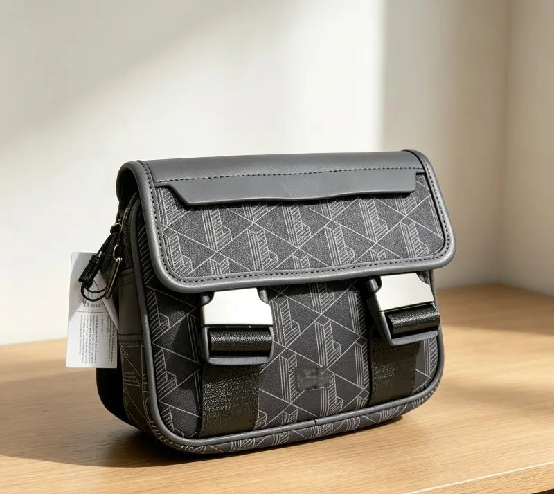 Sac Bandoulière Homme Rétro Imprimé PU Casual 21×9×18cm 9 Coloris – CLEVI Paris