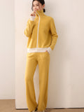 Ensemble femme mérinos cardigan et pantalon – CLEVI Paris