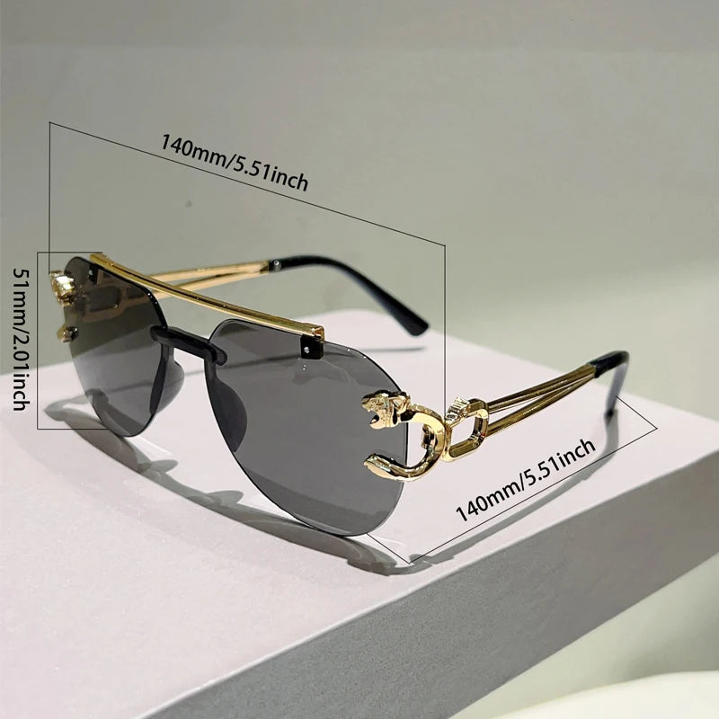 Lunettes de Soleil Aviateur Sans Monture Biseautées Dégradé UV400 Femme – CLEVI Paris