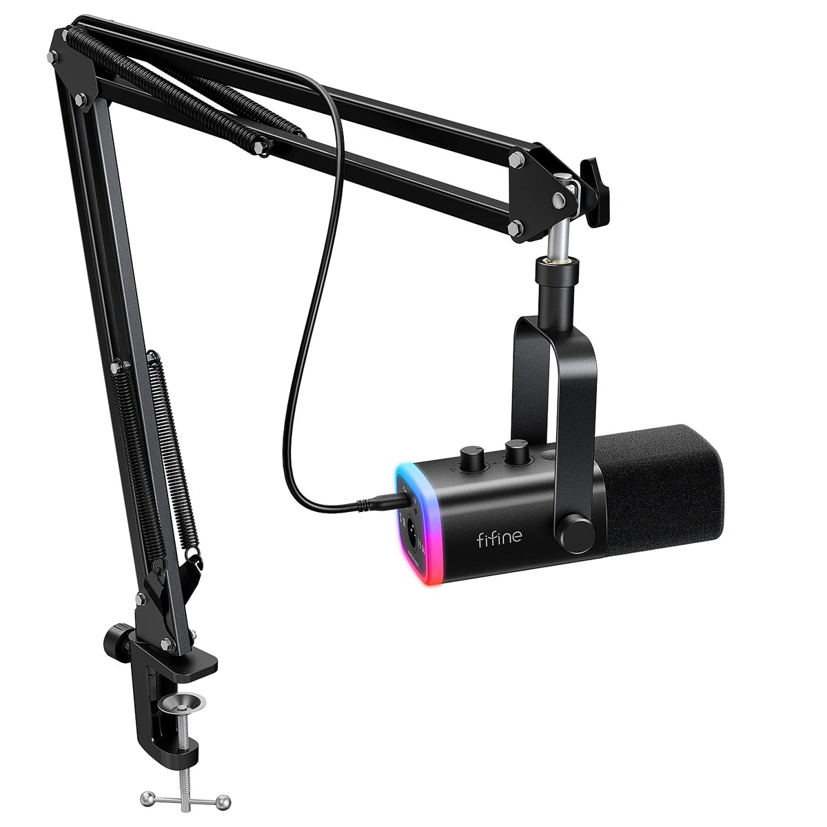 Kit Microphone FIFINE AM8T USB/XLR RGB Bras Articulé Gaming – CLEVI Paris