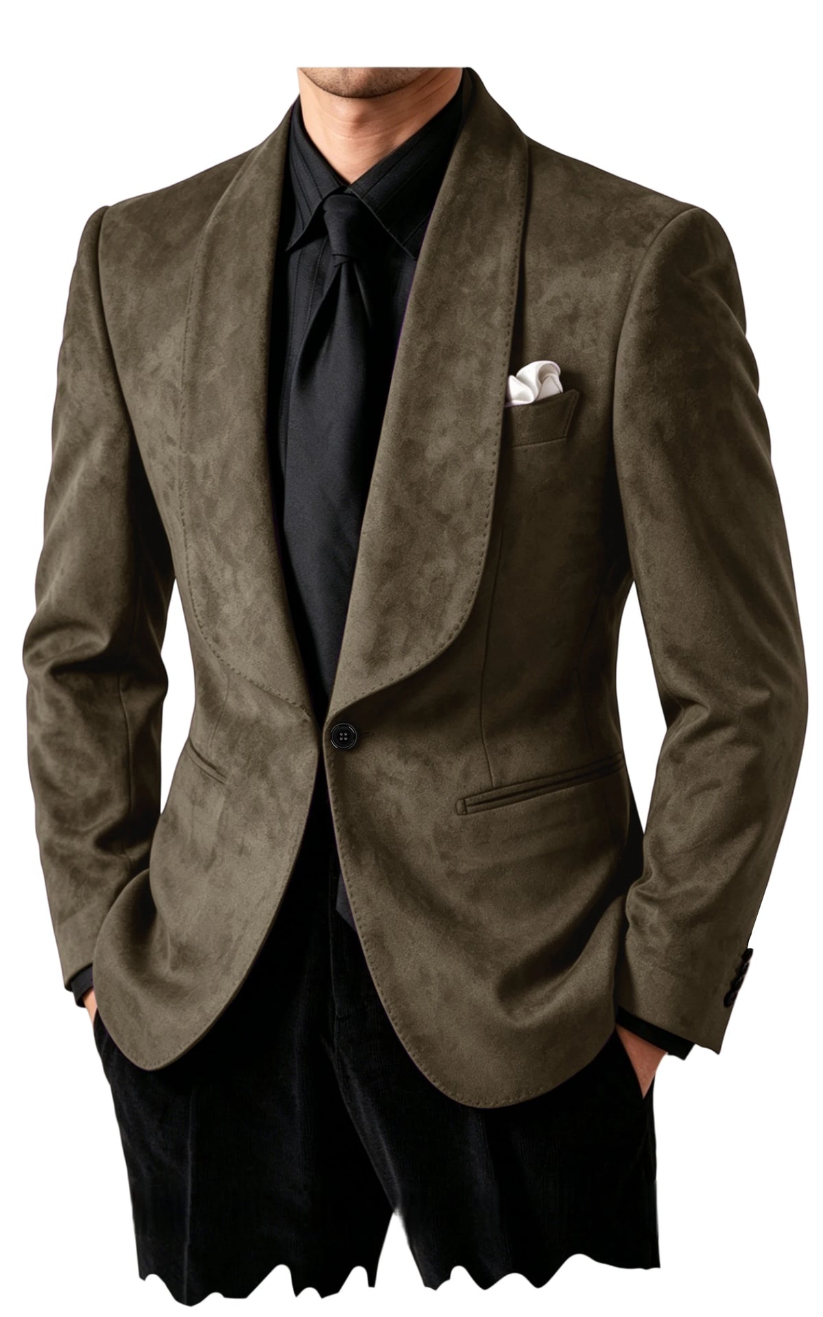 Blazer homme en suédine col châle – CLEVI Paris