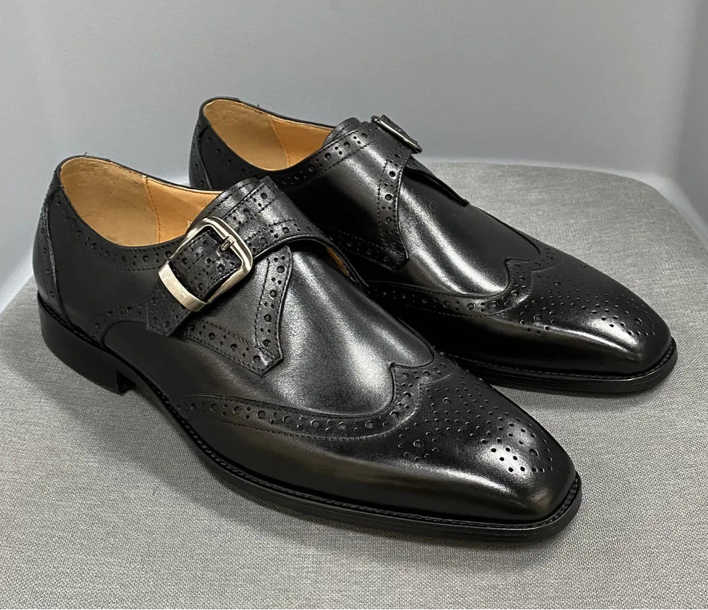 Chaussures homme en cuir à boucle brogue – CLEVI Paris