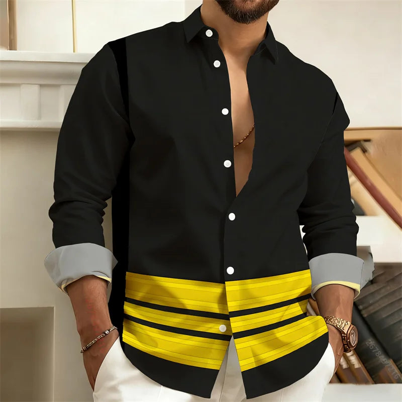 Chemise imprimée homme manches longues – CLEVI Paris