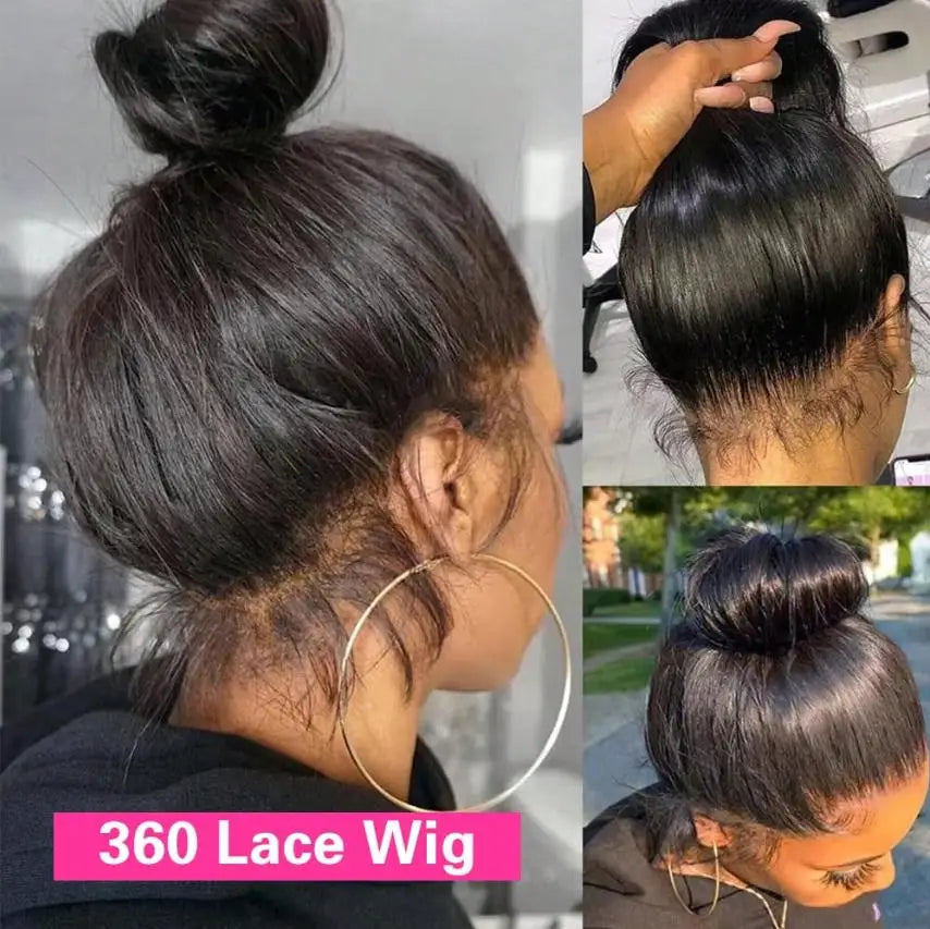 Perruque HD Lace Straight 100% Remy Hair Brésilien 200% Densité 13x4 13x6 5x5 Glueless 16-42 Pouces – CLEVI Paris