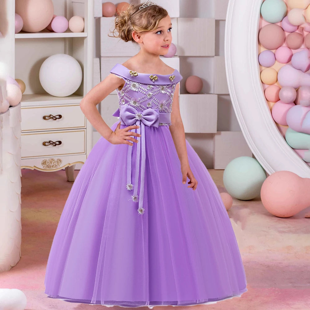 Robe cérémonie fille en dentelle florale – CLEVI Paris