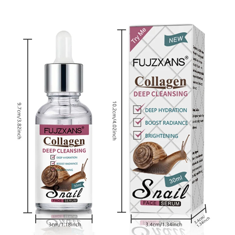 Sérum Bave d'Escargot FUJZXANS 30ml – Niacinamide, Acide Hyaluronique & Collagène – CLEVI Paris
