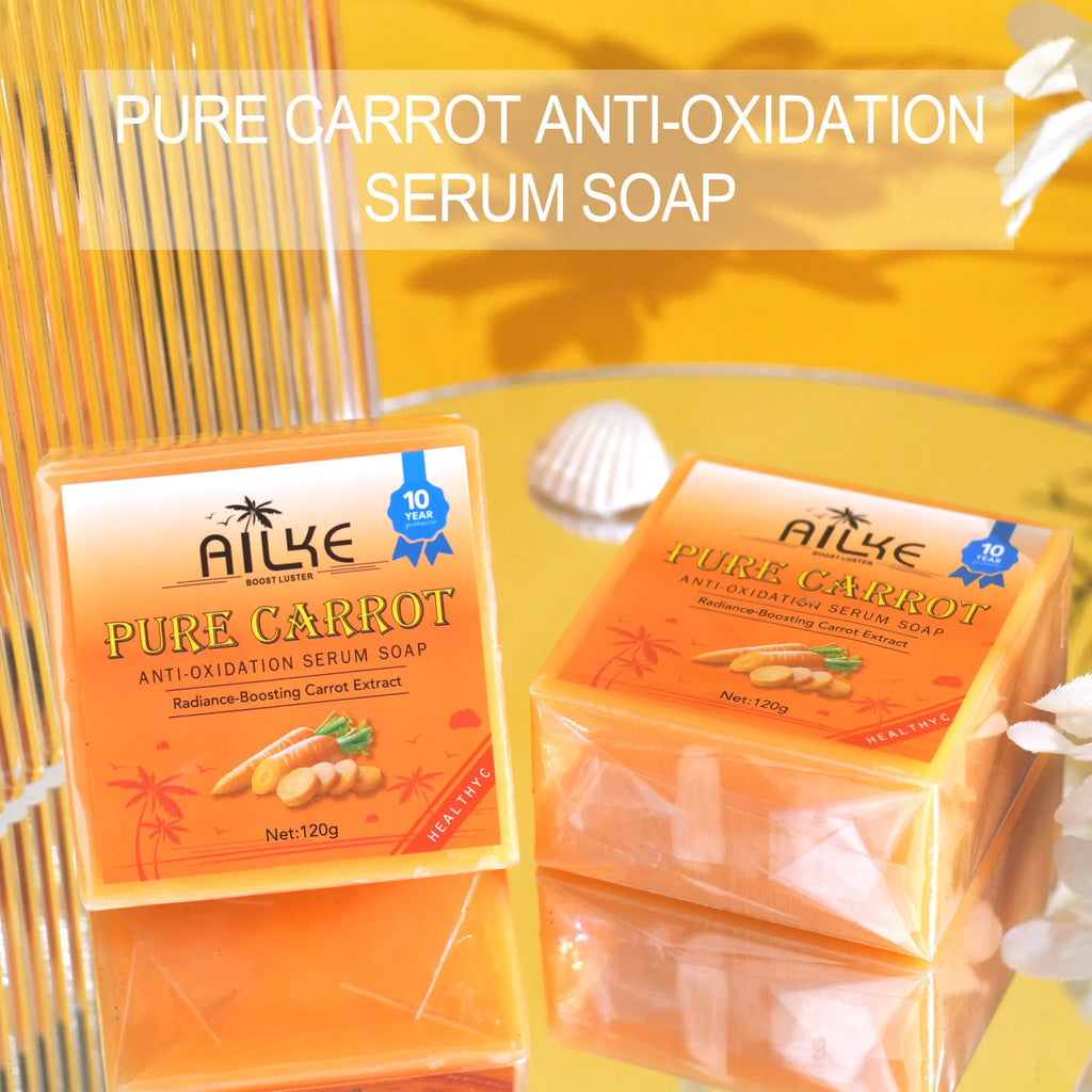 Savon Artisanal AILKE Carotte & Vitamine C 120g – Éclaircissant, Antioxydant & Hydratant – CLEVI Paris