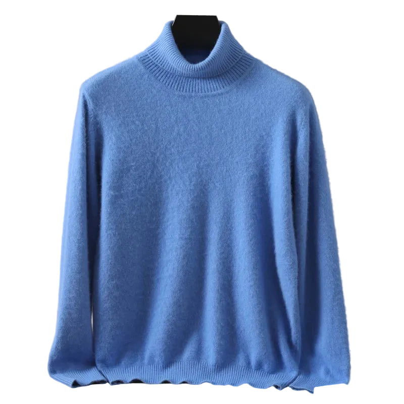 Pull homme à col roulé en maille unie – CLEVI Paris