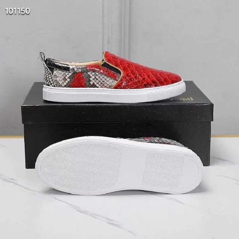 Chaussures unisexes en cuir effet serpent – CLEVI Paris