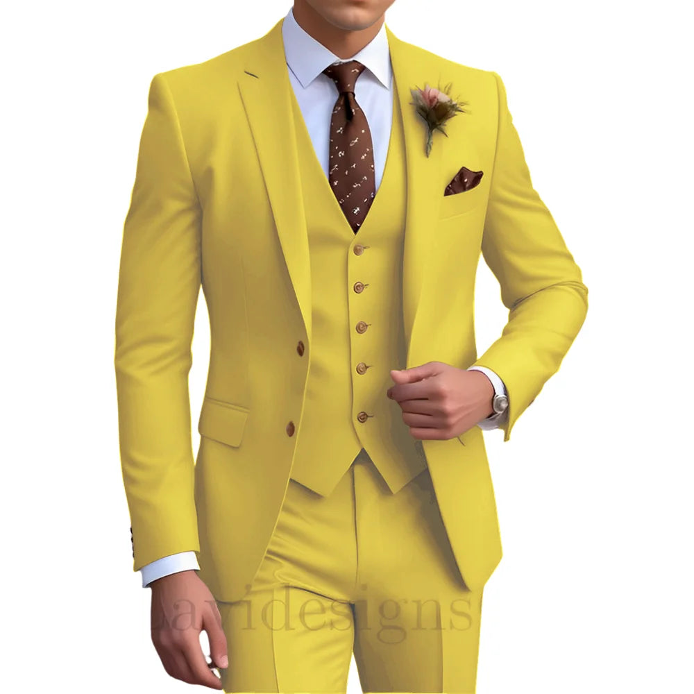 Costume homme 3 pièces, coupe droite plissée – CLEVI Paris