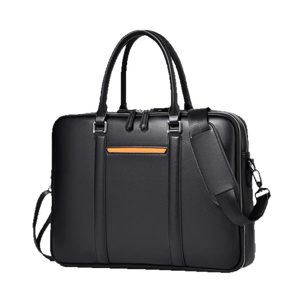 Serviette Homme Cuir Vache Luxe Business Laptop 14" 39x7x29cm – CLEVI Paris