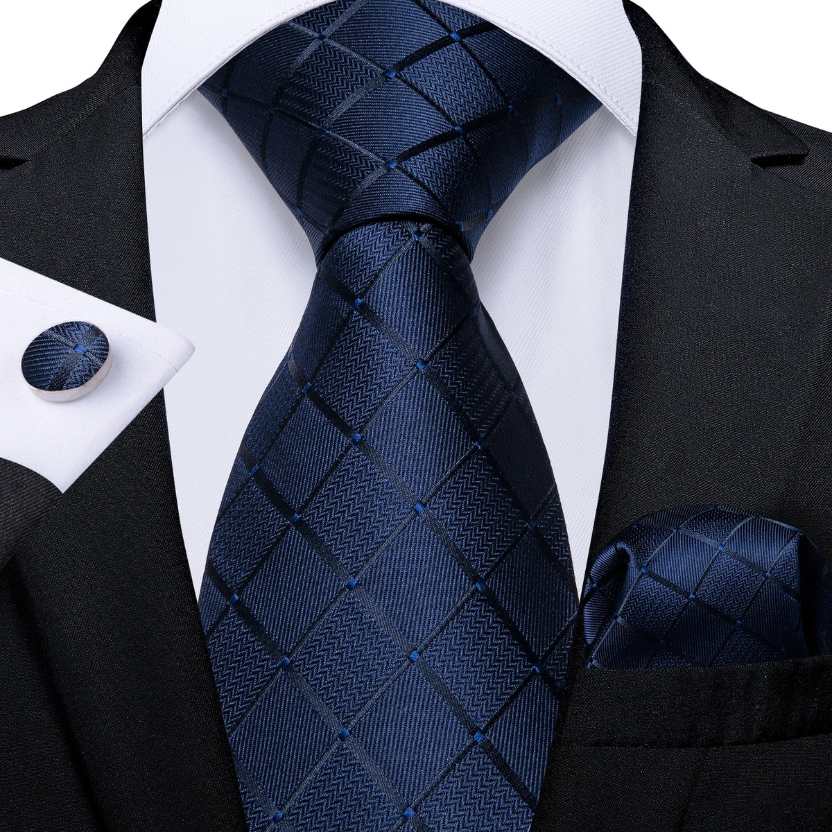 Coffret cravate homme à pois, pochette et boutons – CLEVI Paris