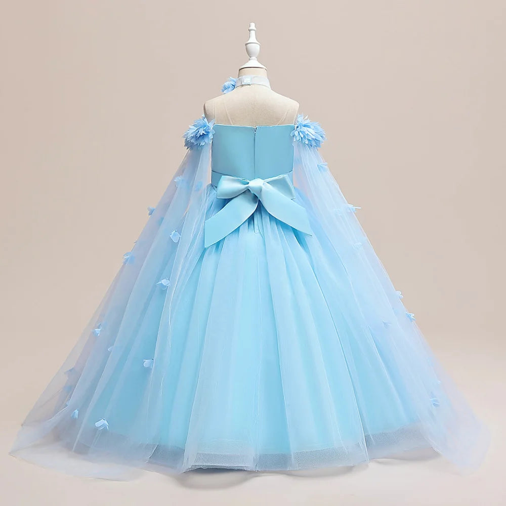 Robe cérémonie fille en dentelle à appliques – CLEVI Paris