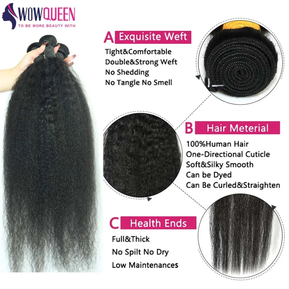 Kinky Straight Bundles Cheveux Humains Yaki Straight 12A Remy Hair – CLEVI Paris