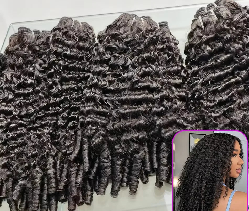 Bundles Bouclés Burmese Curly Cheveux Humains Indiens Remy Hair Boucles Spirales 6-42 Pouces – CLEVI Paris