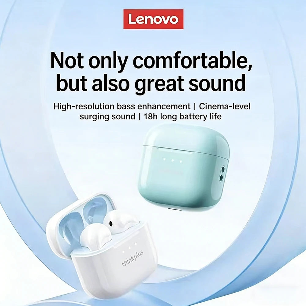 Écouteurs Lenovo LP40 Pro Bluetooth 5.1 13mm ENC IPX5 25H – CLEVI Paris
