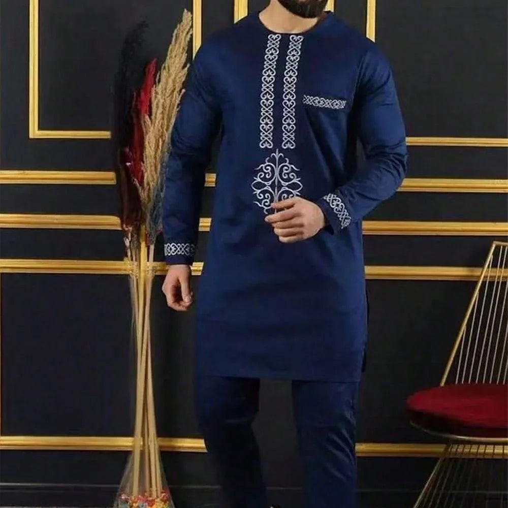 Kaftan Homme 2 Pièces Manches Longues – CLEVI Paris