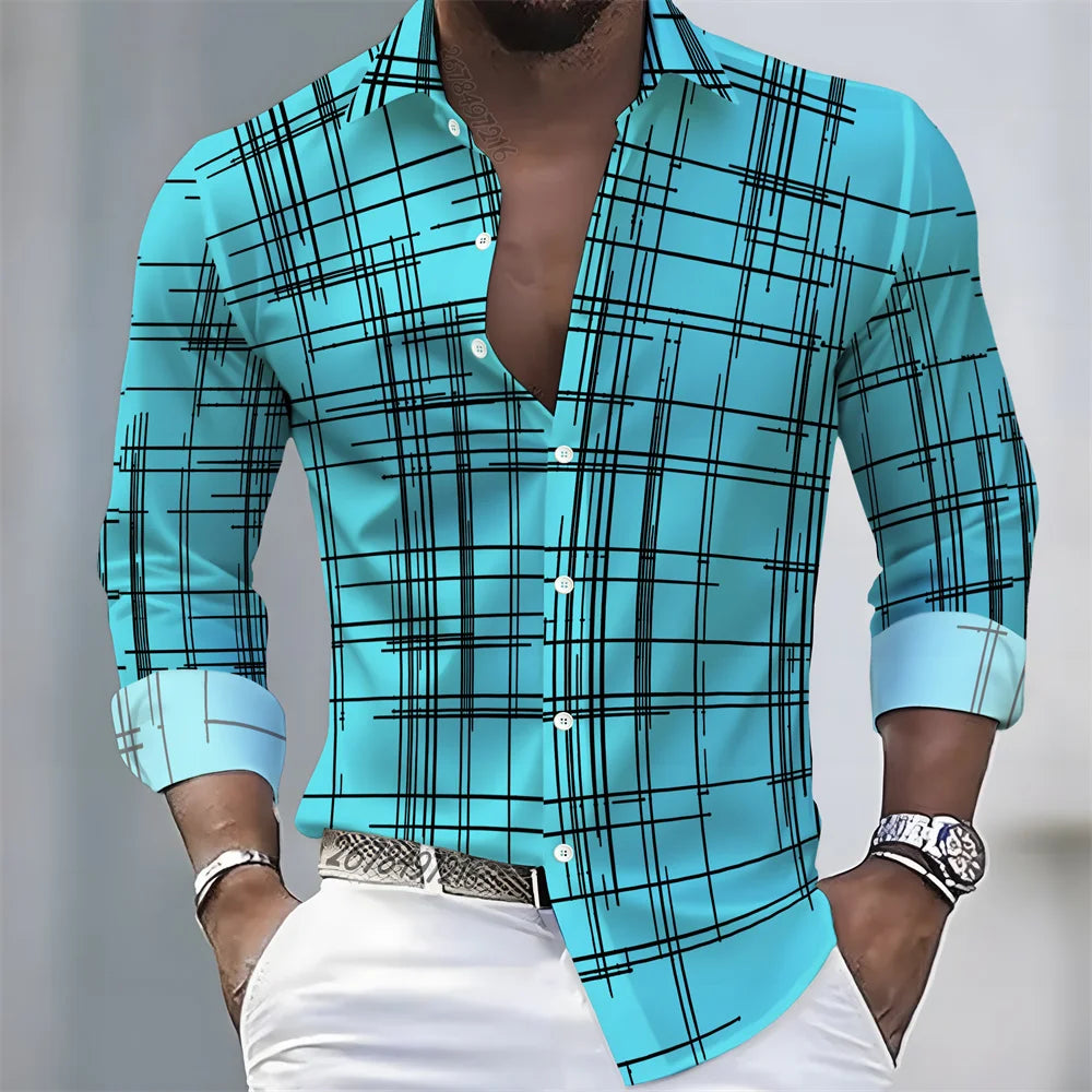 Chemise Homme Rayée à Manches Longues – CLEVI Paris