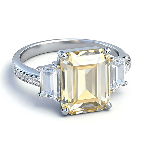 Bague Femme Aigue-Marine Taille Émeraude Argent 925 – CLEVI Paris