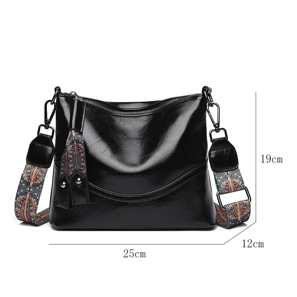 Sac Bandoulière Cuir Ciré Vintage Double Bretelles – CLEVI Paris