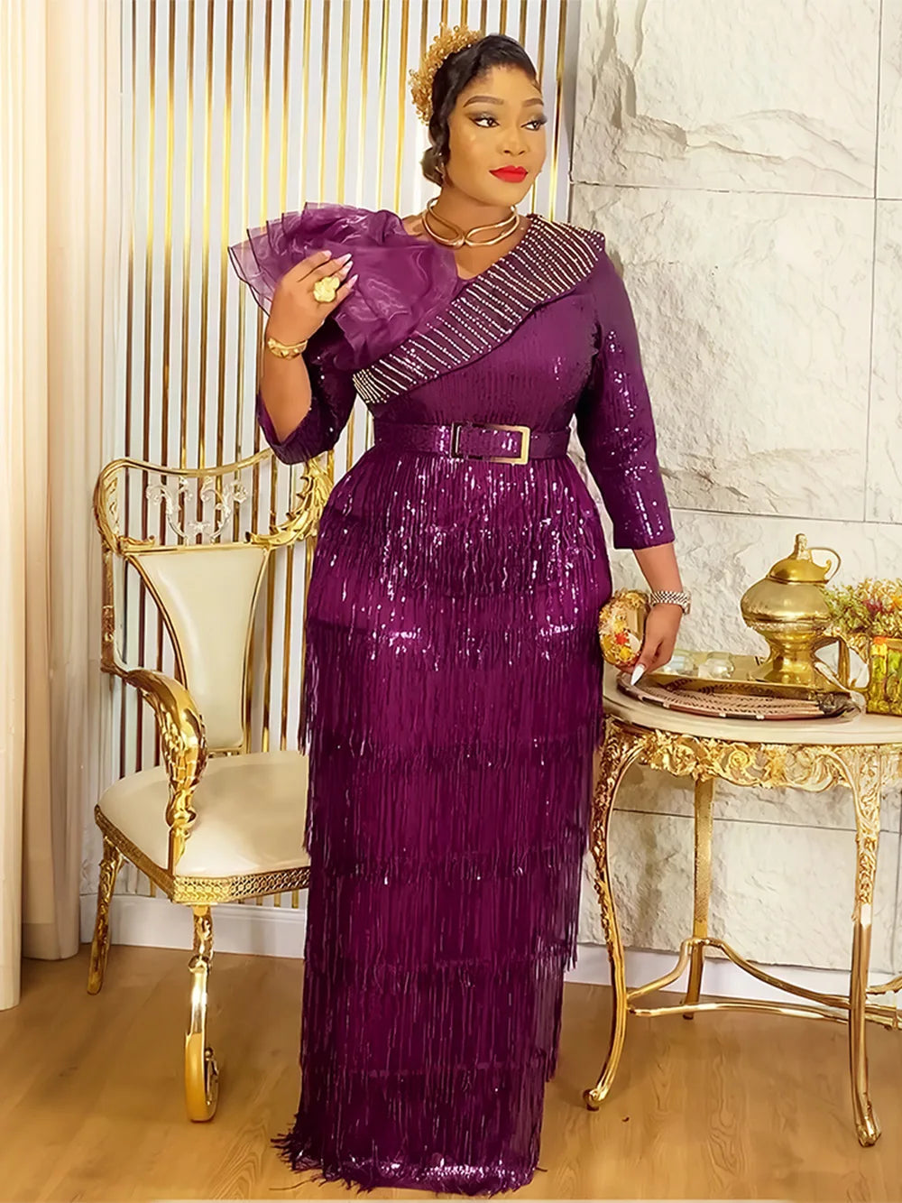Robe maxi africaine de mariage – CLEVI Paris