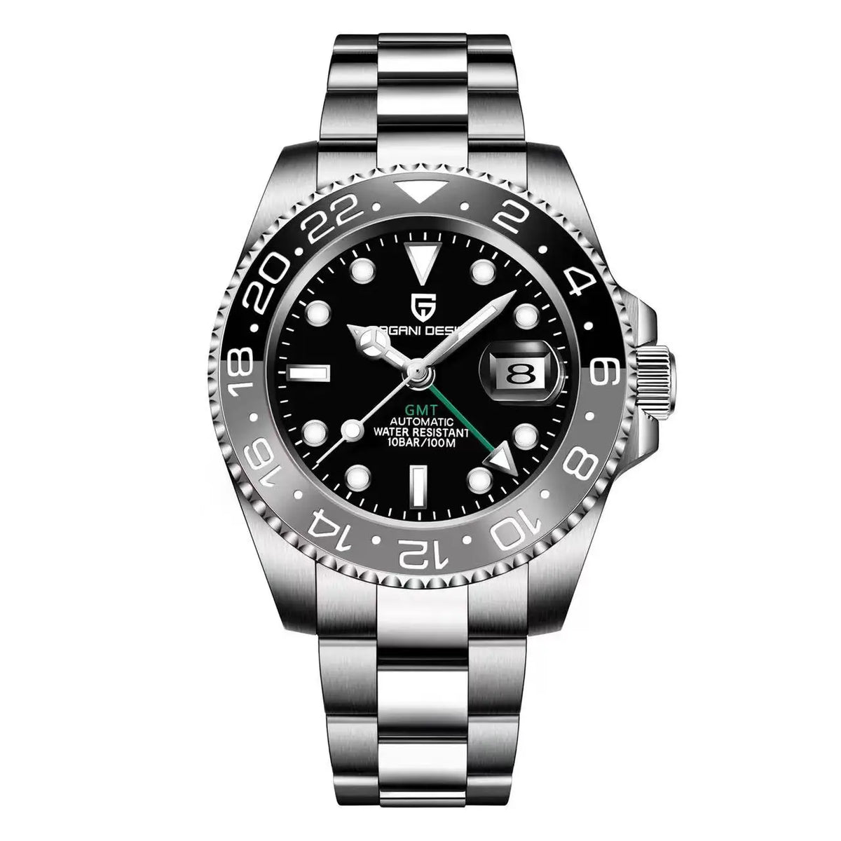 Montre Homme Pagani Design PD-1662 Automatique GMT Verre Saphir Étanche 10 Bars Acier Inoxydable – CLEVI Paris