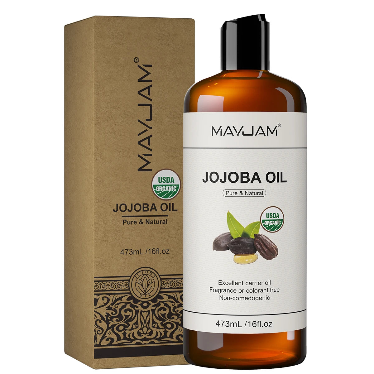 Huiles Végétales Pures MAYJAM 473ml – Argan, Jojoba, Coco, Amande Douce & Plus – CLEVI Paris