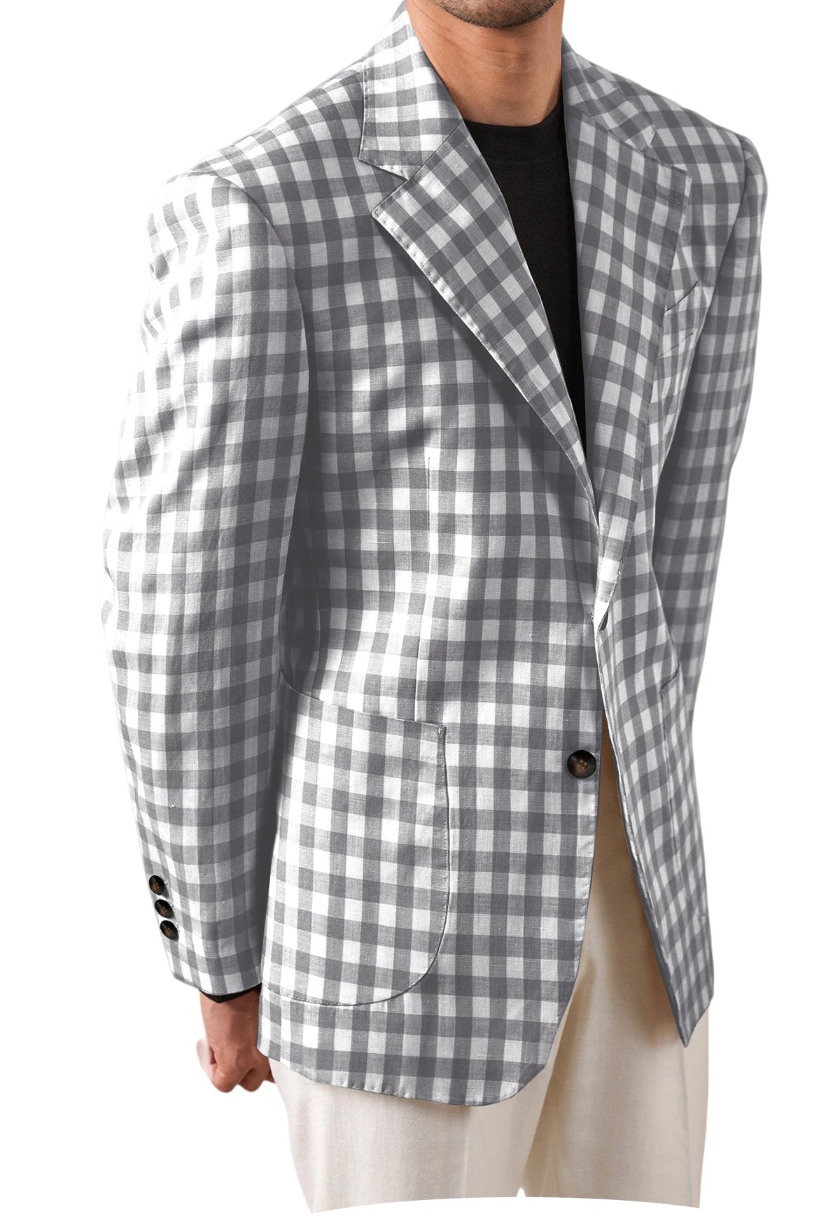 Blazer homme à carreaux coupe ajustée – CLEVI Paris