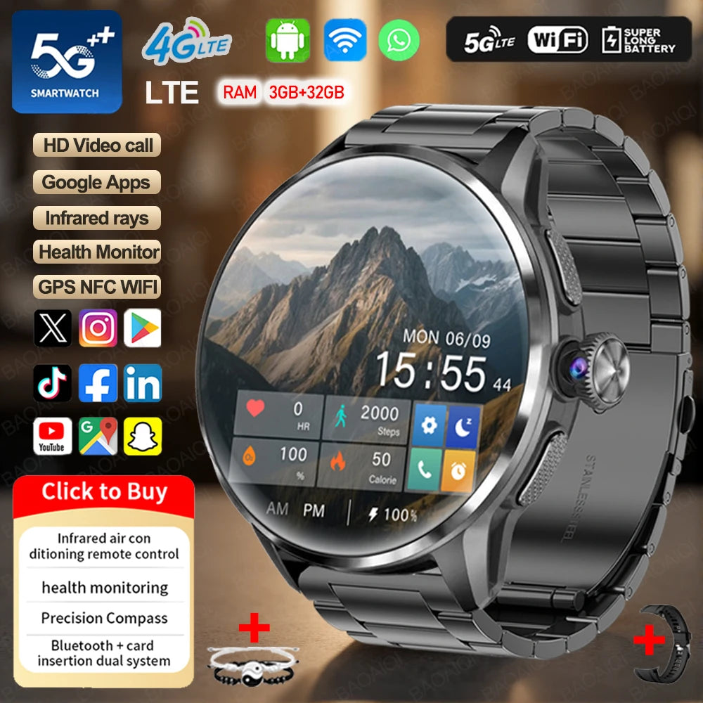 Montre connectée 4G AMOLED GPS 32 Go – CLEVI Paris
